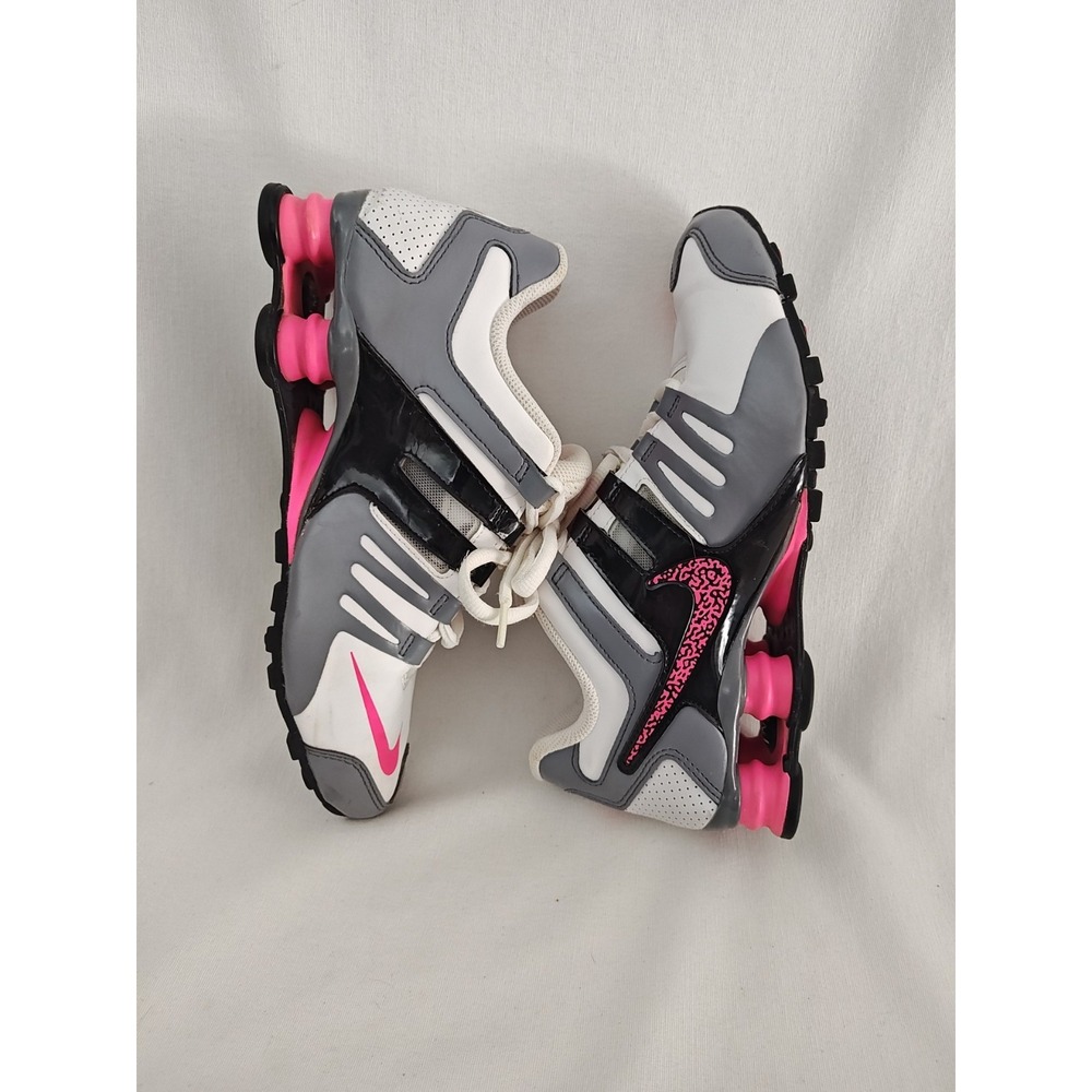 Nike Shox 639657-104 Hot Pink Running Women's 8.5 Shoes White Black 2015 - Picture 10 of 13